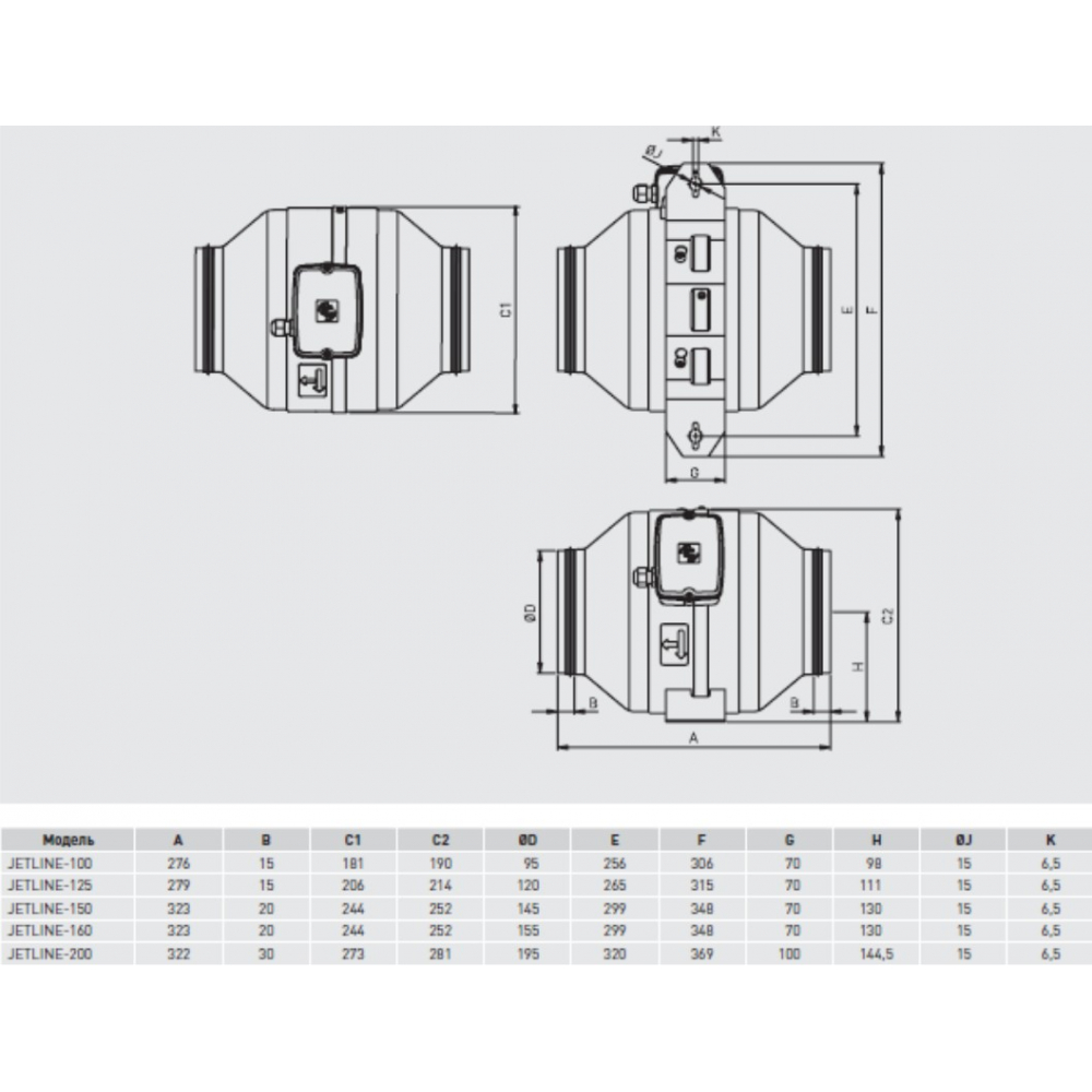 Канальный вентилятор Soler&Palau Jetline - 200 220-240V50/60HZ N8 (5145896000)