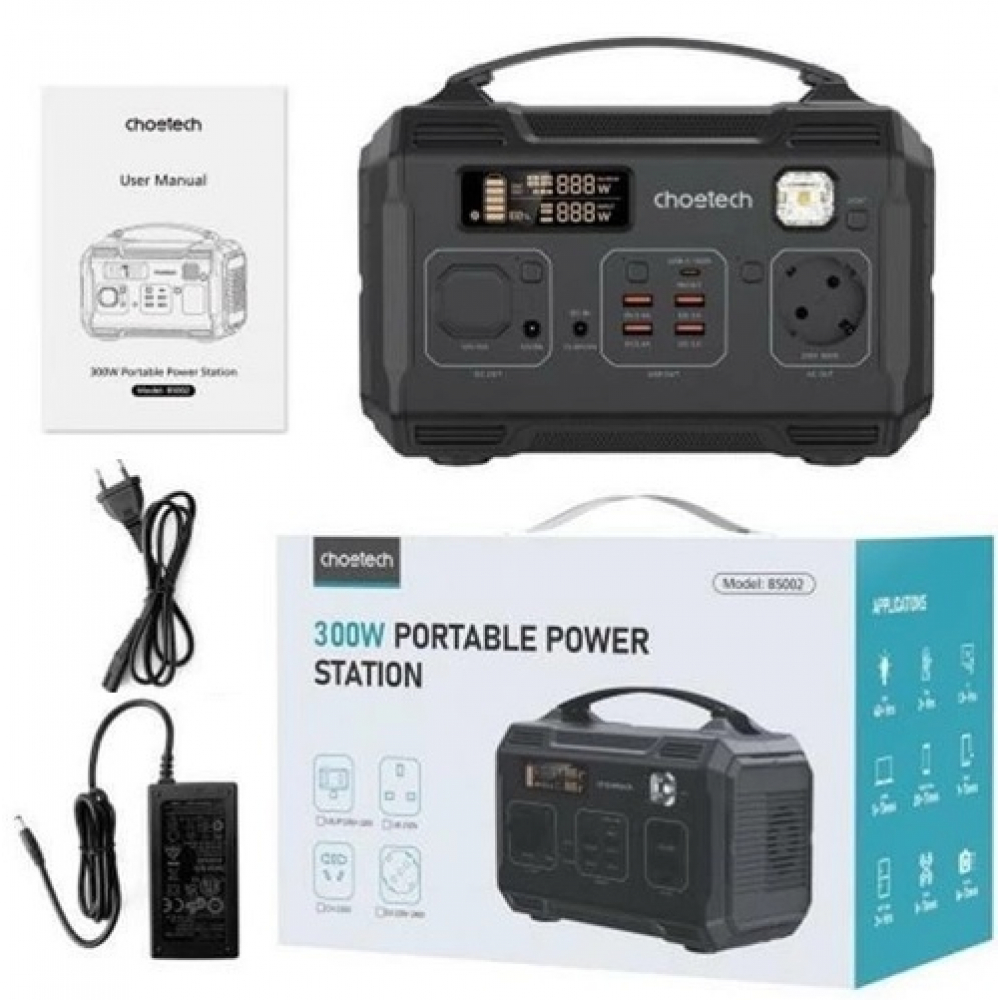 Портативная зарядная станция Choetech BS002-V2 300W 276Wh