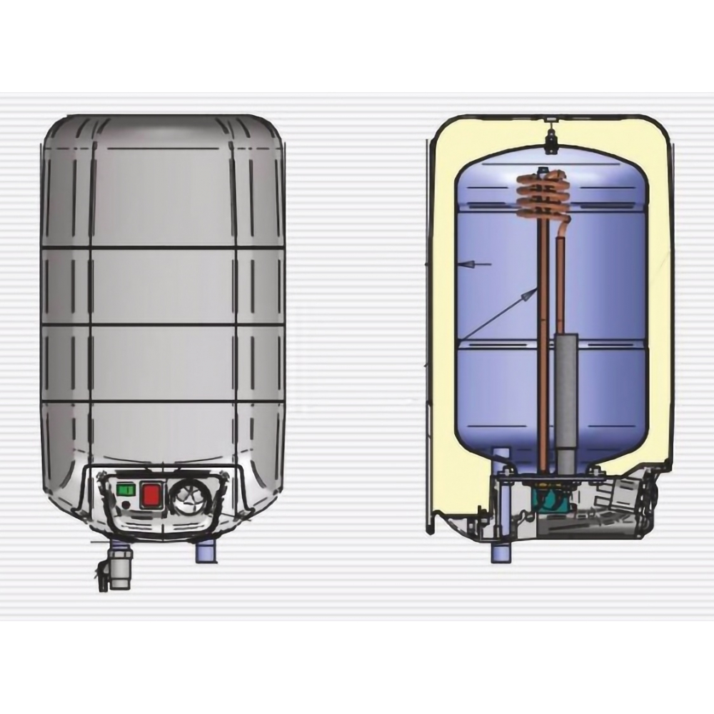 Бойлер накопичувальний електричний Eldom Extra life 15 над мойкой, 2.0 kw 72326NMP