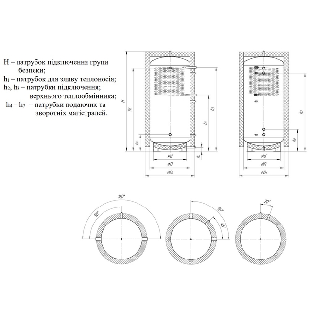 Буферная емкость Altep ТА1в 1500 (0°, 90°, 180°) без утепл.