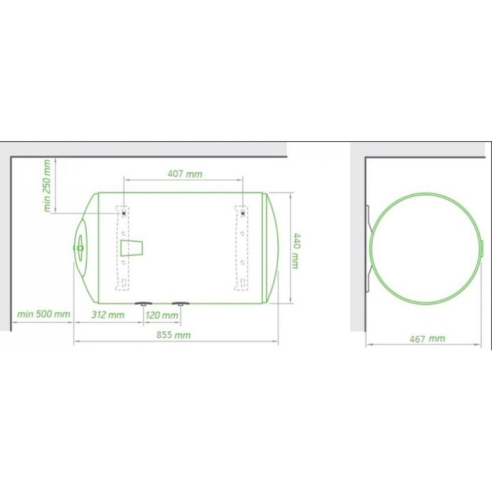 Бойлер накопичувальний електричний Tesy BiLight Horizontal GCHL 804 430 B12 TSR