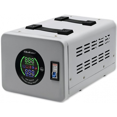 Стабілізатор напруги релейний Qoltec AVR-3000VA (2,4 кВт, 1 фаза)