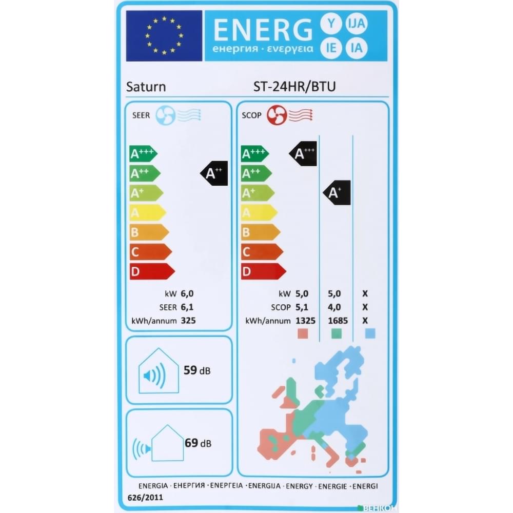 Кондиціонер настінний Saturn ST-18HR/BTU