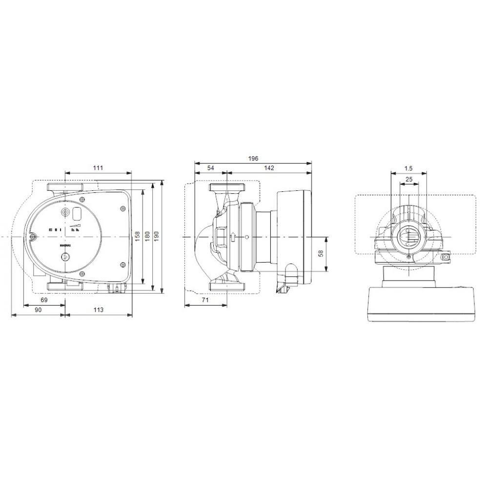 Циркуляционный насос Grundfos Magna1 25-100 180 (99221214)