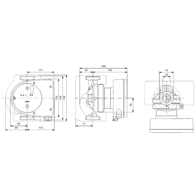 Циркуляційний насос Grundfos Magna1 25-120 180 (99221215)