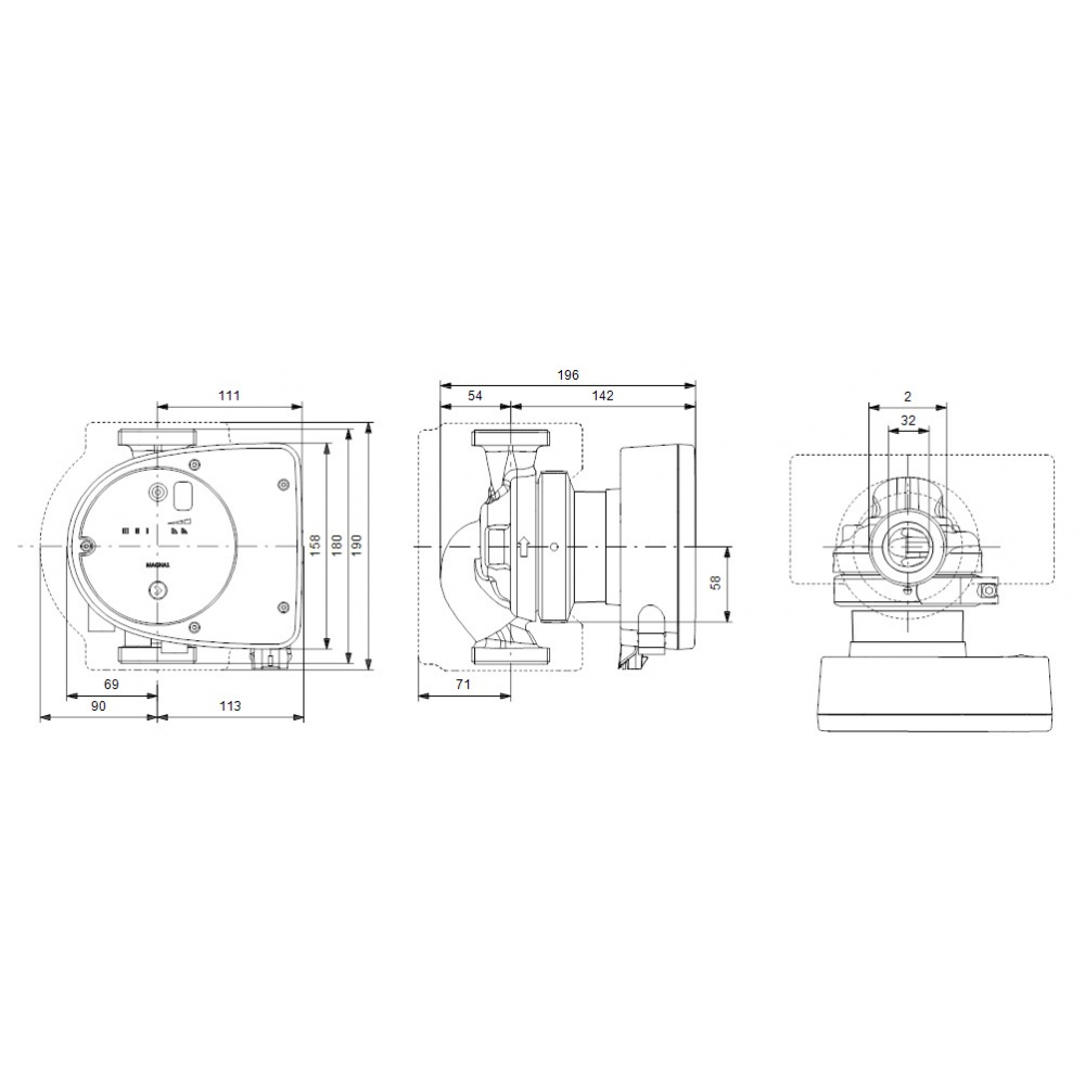 Циркуляционный насос Grundfos Magna1 32-120 180 (99221281)
