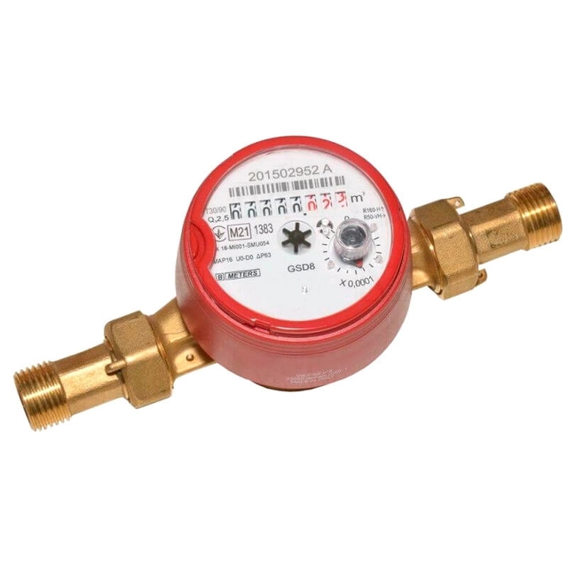 Лічильник для гарячої води B Meters GSD8-RFM MID R160 Ø1/2" ГВ (опція підключенням M-Bus)( 90°С L=110 мм) (8MA00C12CSCMVS)