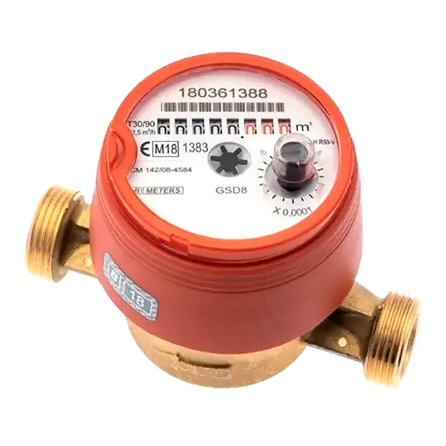 Лічильник для гарячої води B Meters GSD8-RFM MID R160 Ø1/2" ГВ (опція підключенням M-Bus)( 90°С L=110 мм) (8MA00C12CSCMVS)