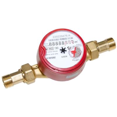 Лічильник для гарячої води B Meters зі штуцерами GSD8-I R 100 Ø3/4" ГВ 30°С-90°С L=130 мм Qn= 4 м³/г (8IA00C24CSDIVS)