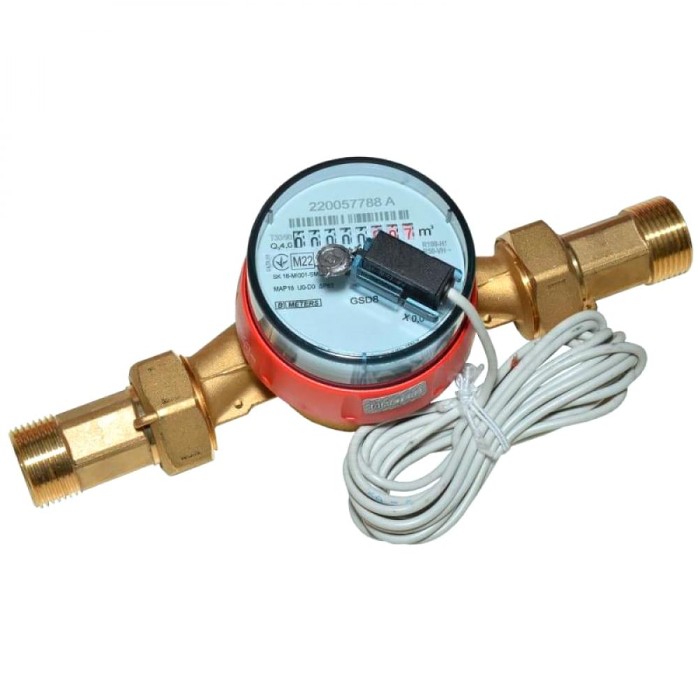 Лічильник для гарячої води B Meters з імпульсним датчиком GSD8-R Ø3/4" ГВ 30°С-90°С Qn=4 м³/г (P8A0RC24CSDIVS)
