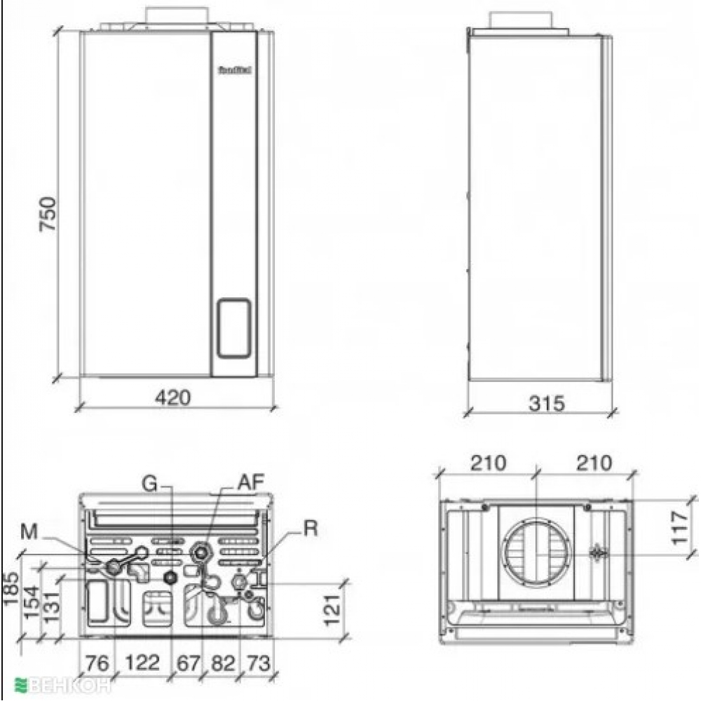 Котел газовый конденсационный Fondital Formentera New Condensing KC 28 кВт