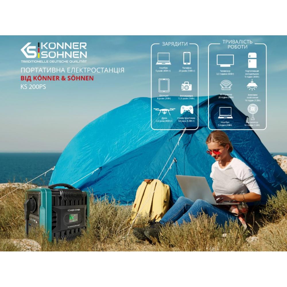 Портативная зарядная станция Könner&Söhnen KS 200W 222Wh