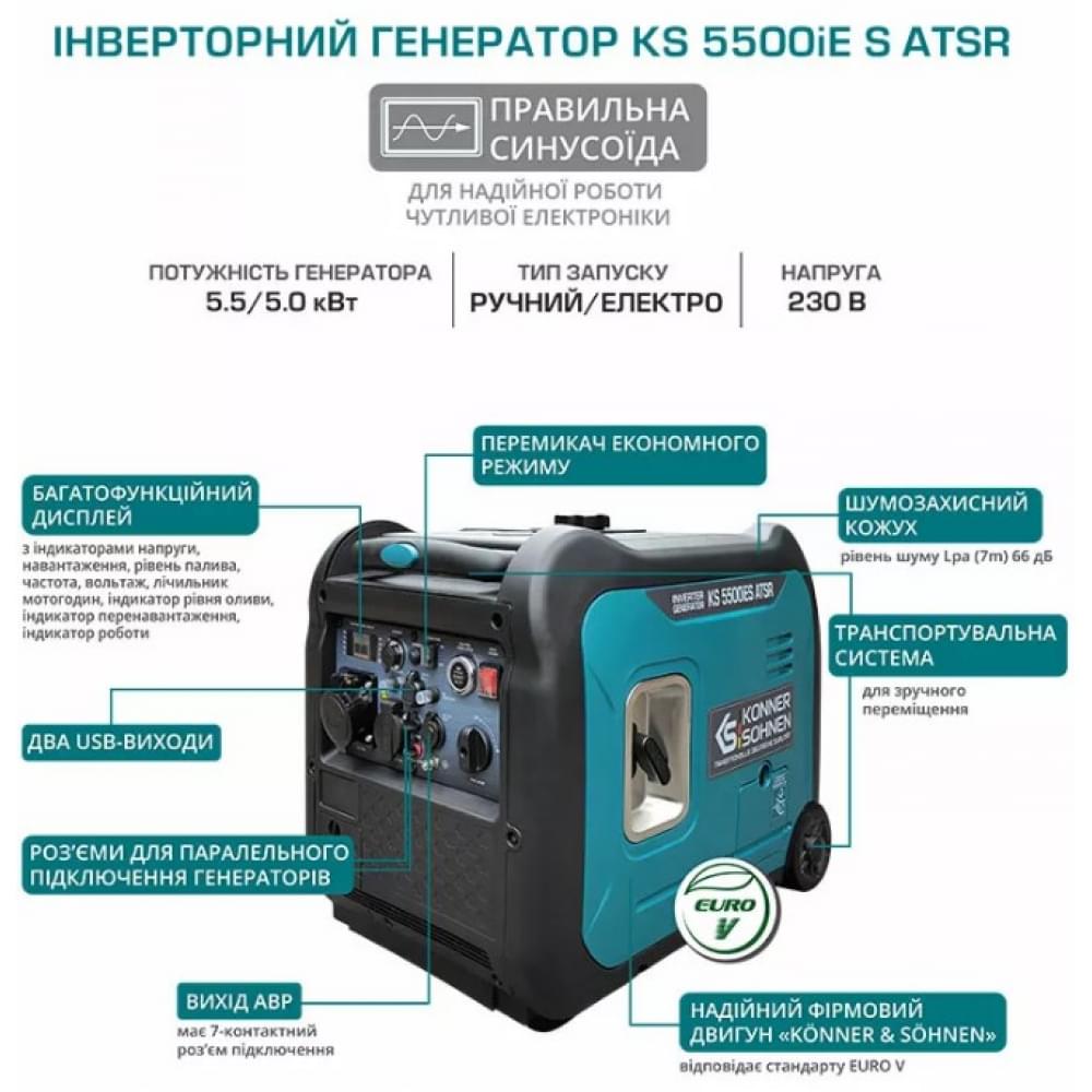 Инверторный бензиновый генератор Könner&Söhnen KS 5500iE S ATSR