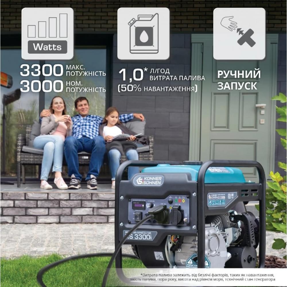 Инверторный бензиновый генератор Könner&Söhnen KS 3300i
