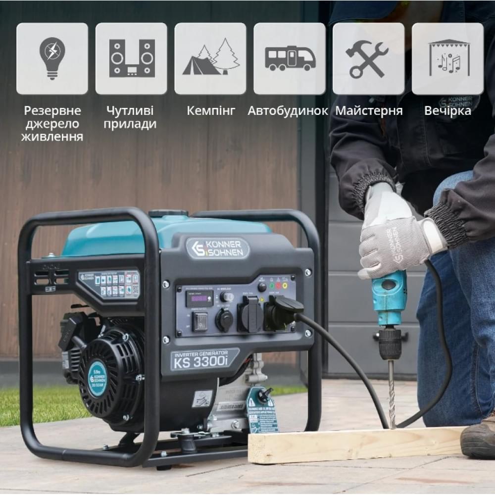 Инверторный бензиновый генератор Könner&Söhnen KS 3300i