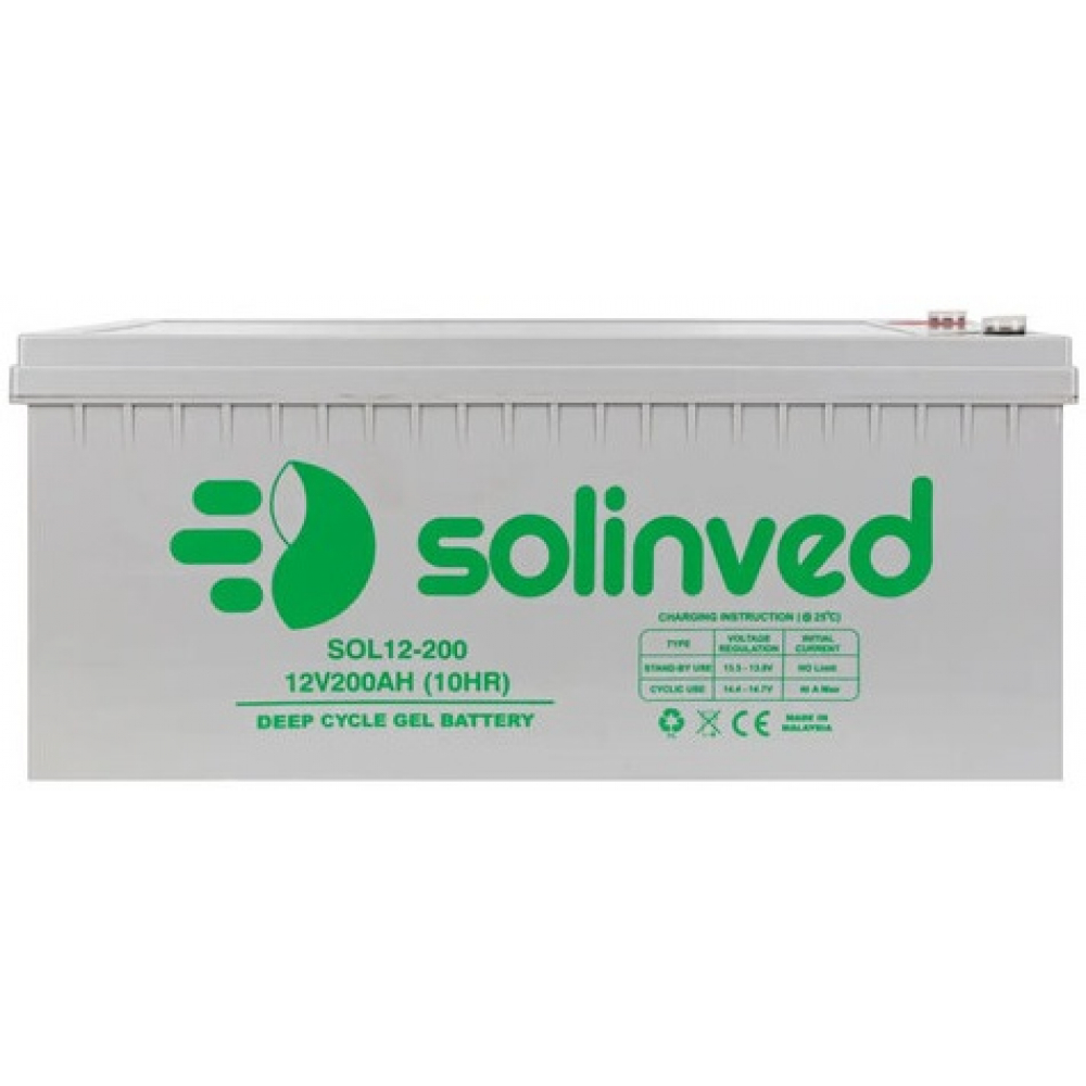 Аккумулятор гелевый Solinved 200-12 GEL (12V 200 Аh)