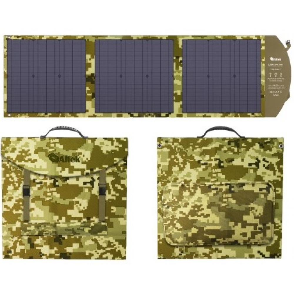Портативная зарядная станция Altek AL 600 PowerEdge 600W 537,6Wh + солнечная панель ALT-120 милитари