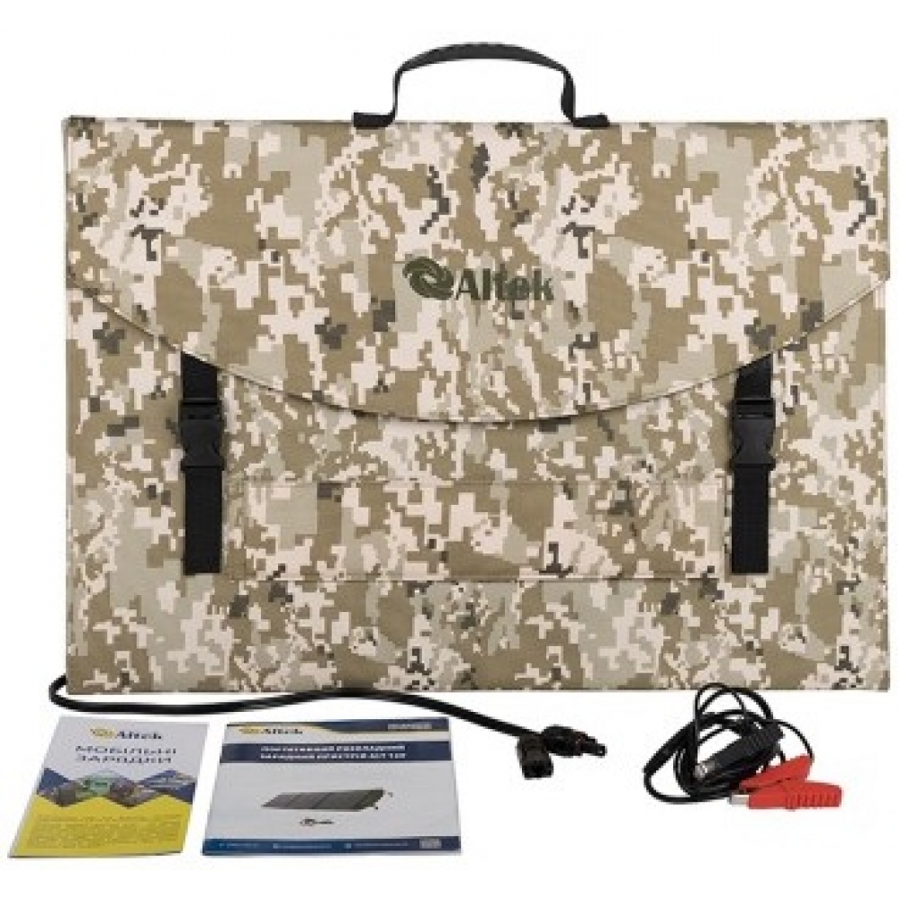 Портативная зарядная станция Altek AL 600 PowerEdge 600W 537,6Wh + солнечная панель ALT-120 милитари