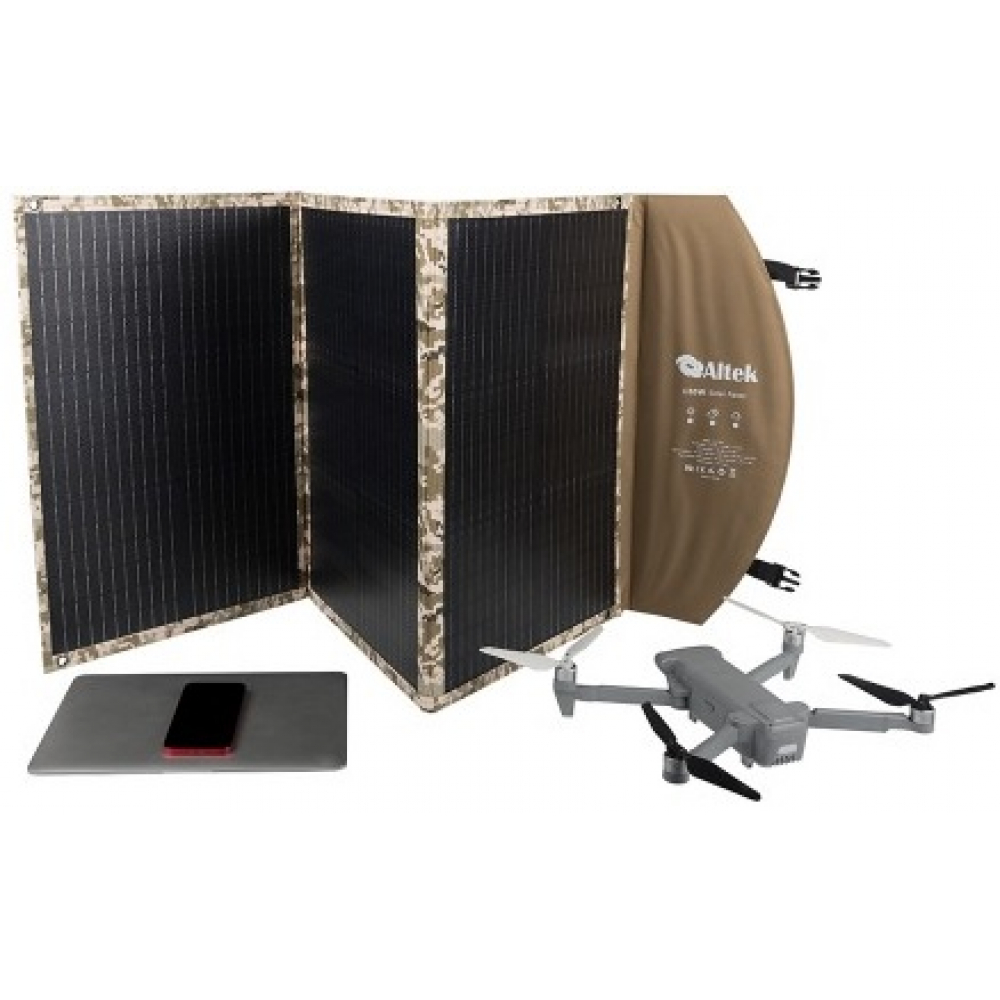 Портативная зарядная станция Altek AL 600 PowerEdge 600W 537,6Wh + солнечная панель ALT-120 милитари