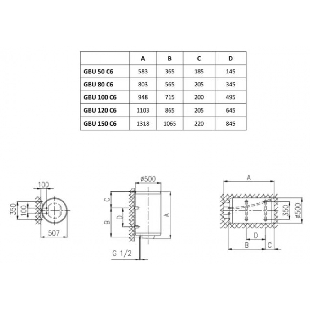 Бойлер накопичувальний електричний Gorenje GBU 150 V9 (GBU 150 C6)
