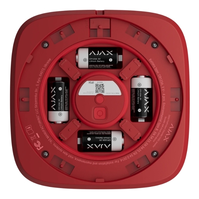 Бездротовий адресний пожежний оповіщувач світлозвуковий Ajax EN54 FireProtect (Sounder/VAD) Jeweller Red (118601.279.RD1) (000057174)