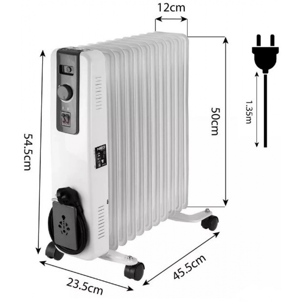 Масляный радиатор Neo Tools 2,5 кВт (90-153)