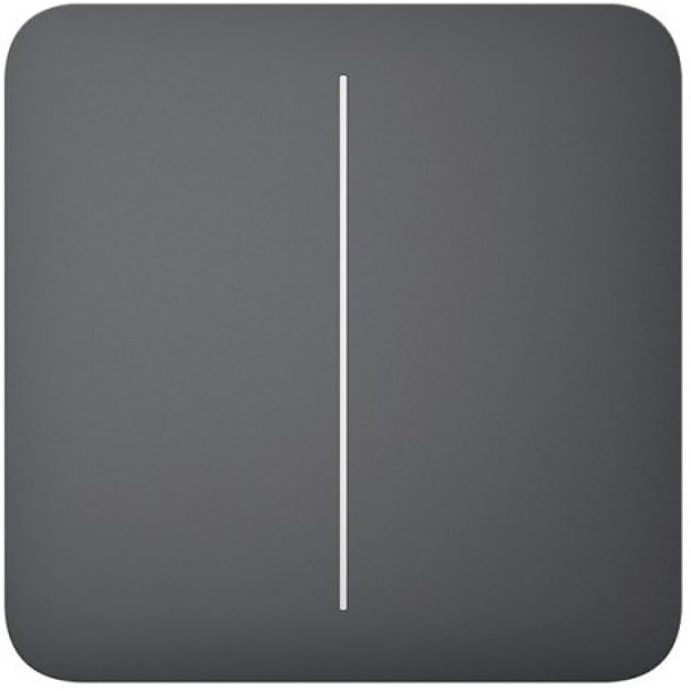Панель вимикача світла Ajax SoloButton 2-gang for LightSwitch Jeweler Graphite