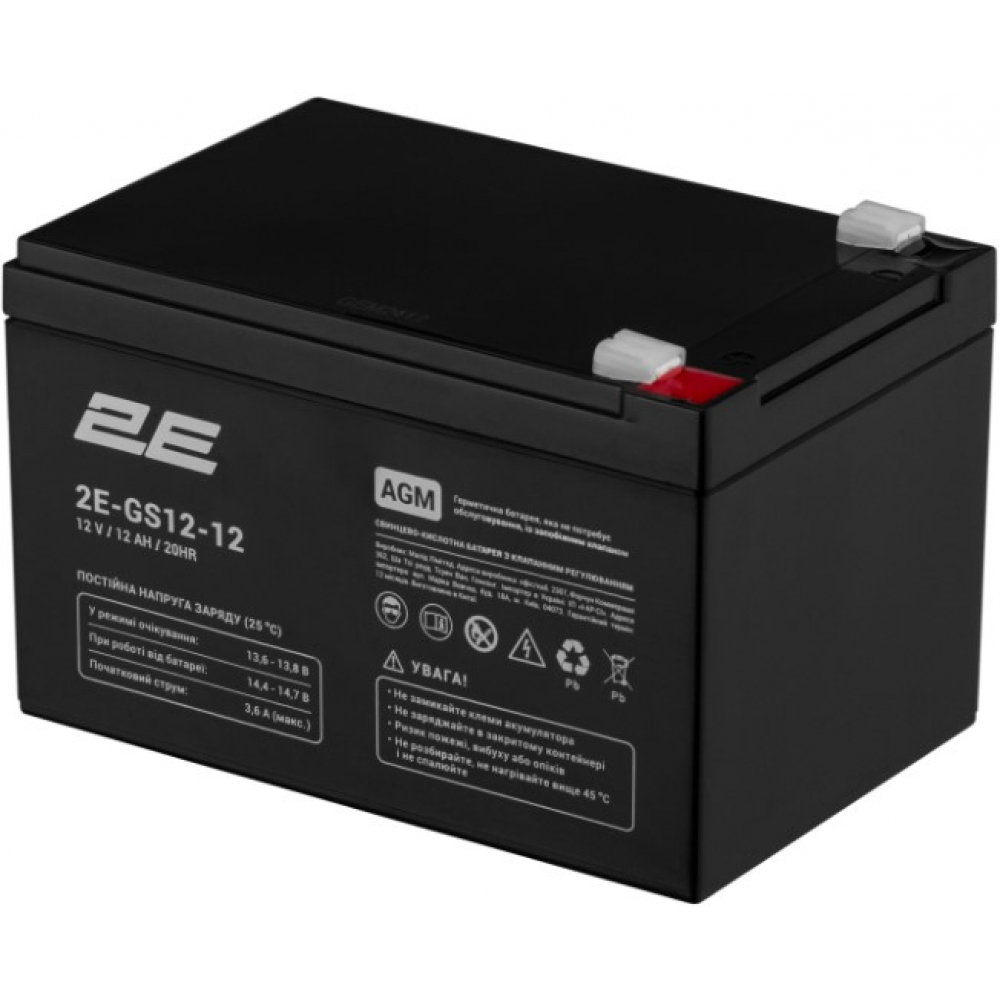 Аккумулятор 2E GS 12V 12Ah AGM(2E-GS12-12)