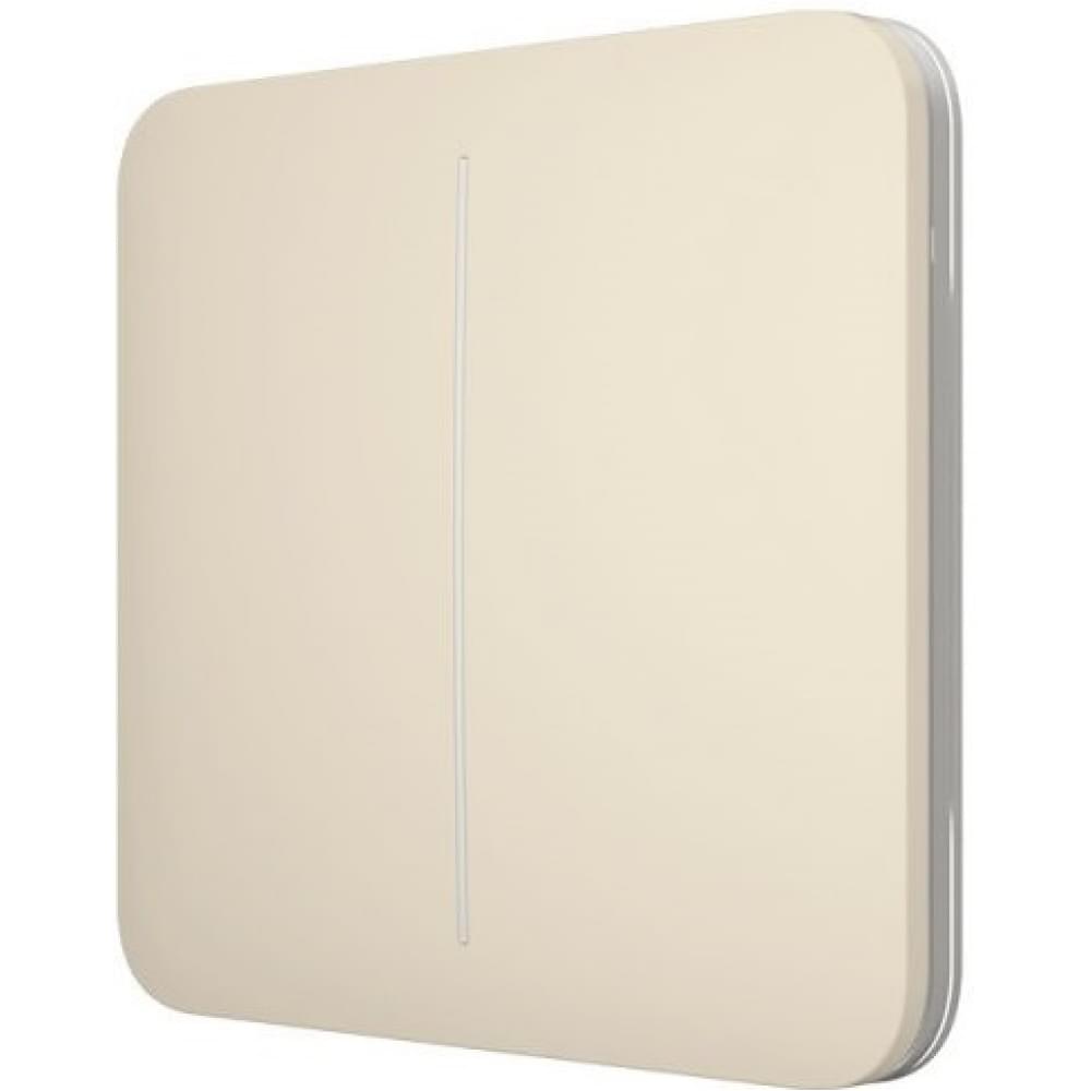 Панель выключателя света Ajax SoloButton 2-gang for LightSwitch Jeweler Ivory