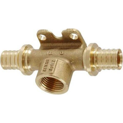 Трійник Rehau Rautitan RX+, 20-1/2"-20 мм, настінний, внутр. різьба, бронза