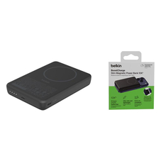 Акумулятор портативний літій-іонний Power Bank Belkin 10000мА·год, 20Вт/Qi2 7.5Вт, Slim Magnetic Ring, чорний