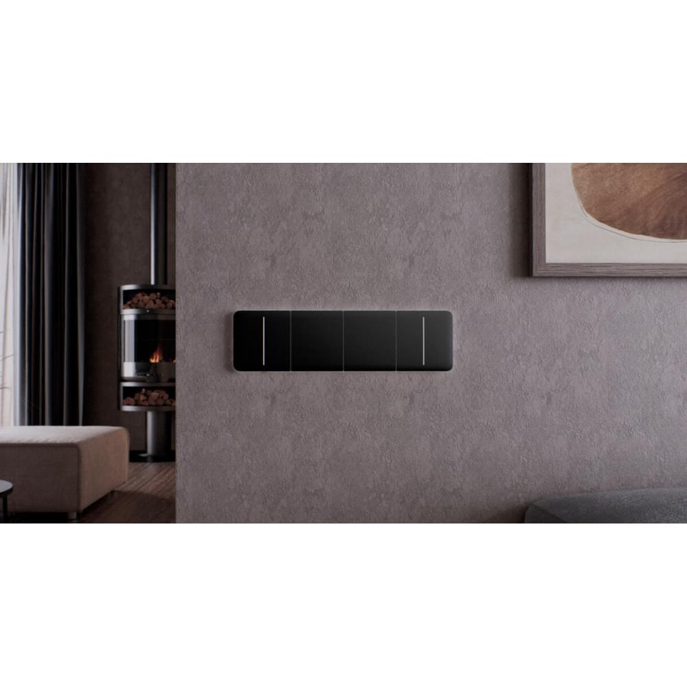 Панель выключателя света Ajax CenterButton 2-gang for LightSwitch Jeweler Graphite