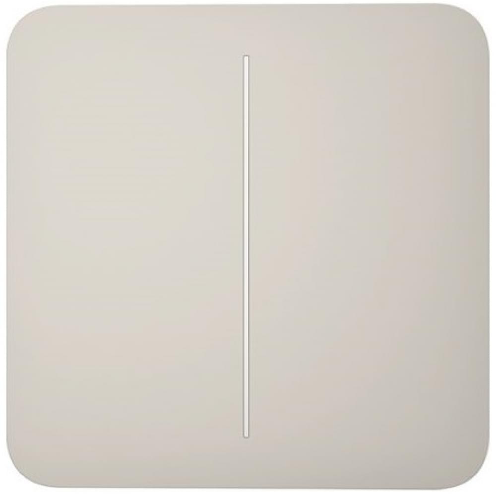 Панель выключателя света Ajax SoloButton 2-gang for LightSwitch Jeweler Oyster