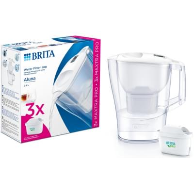 Фільтр-глечик Brita Aluna Memo MXPro 2.4л (1.4л очищеної води) + 3 картриджа білий