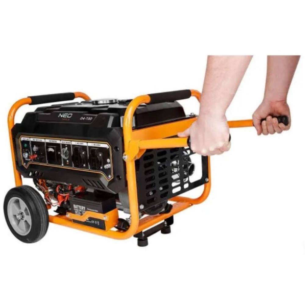 Бензиновый генератор Neo Tools 230В (1 фаза), 2.8/3кВт+Портативная солнечная панель 90-140
