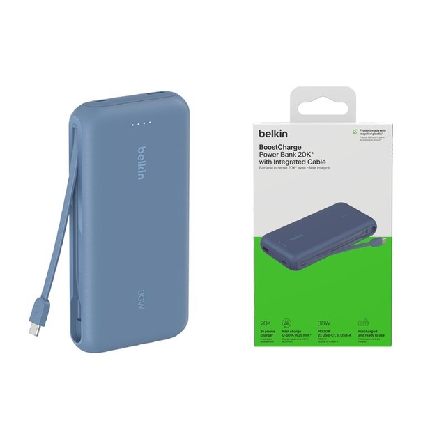 Повербанк Belkin 20000 mAh 30W USB-C Blue (BPB024HQBL)