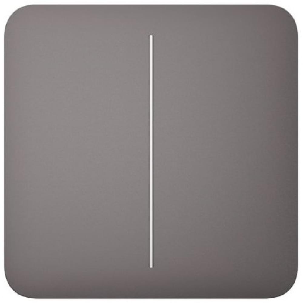 Панель выключателя света Ajax SoloButton 2-gang for LightSwitch Jeweler Grey