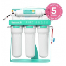 Фільтр зворотного осмосу Ecosoft P’URE AQUACALCIUM Mint з помпою на станині, мембрана 75gpd DuPont, картридж AquaCalcium збагачує мінералами, дренаж 1:1