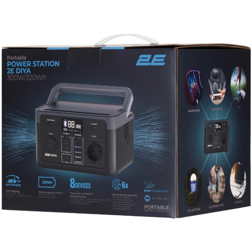 Портативная зарядная станция 2Е Diya 300W 320Wh (2E-PPS03032)