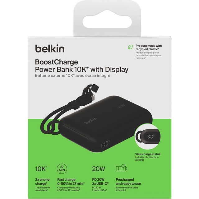 Повербанк Belkin 10000 mAh 20W Black (BPB027HQBK)