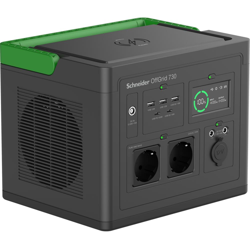 Портативная зарядная станция Schneider Electric PPS730-GR 700W 738Wh OffGrid Portable Power Station Wireless Charge