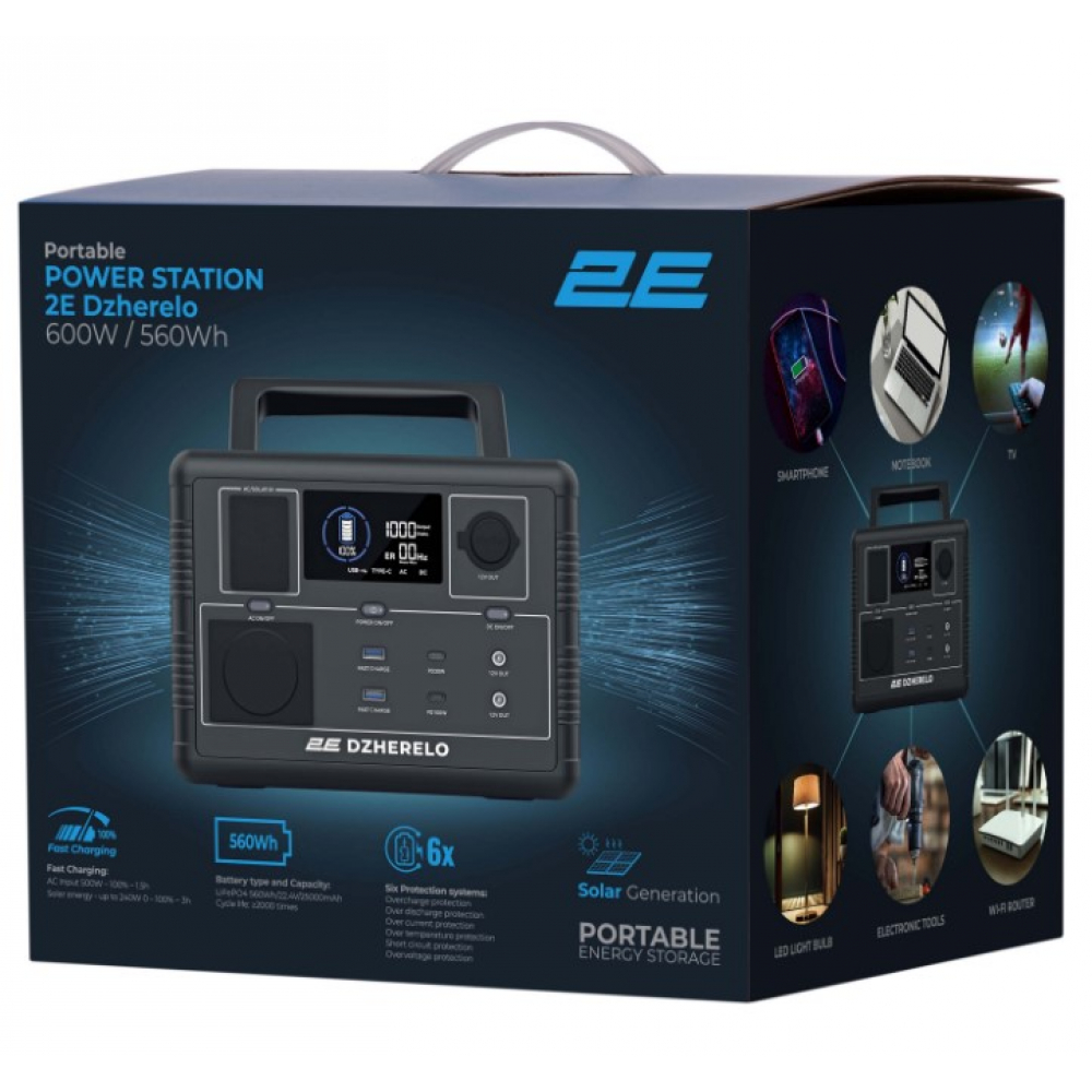 Портативная зарядная станция 2Е Dzherelo 600W 560Wh(2E-PPS06056)