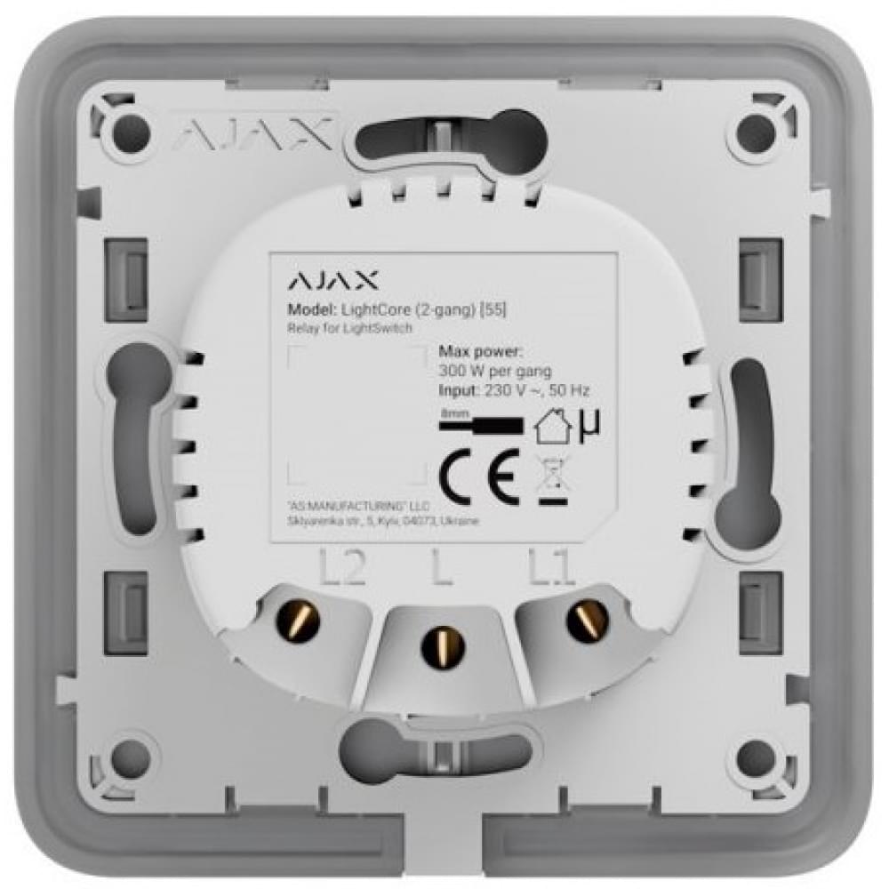 Розумний вимикач Ajax LightSwitch 2-gang Black