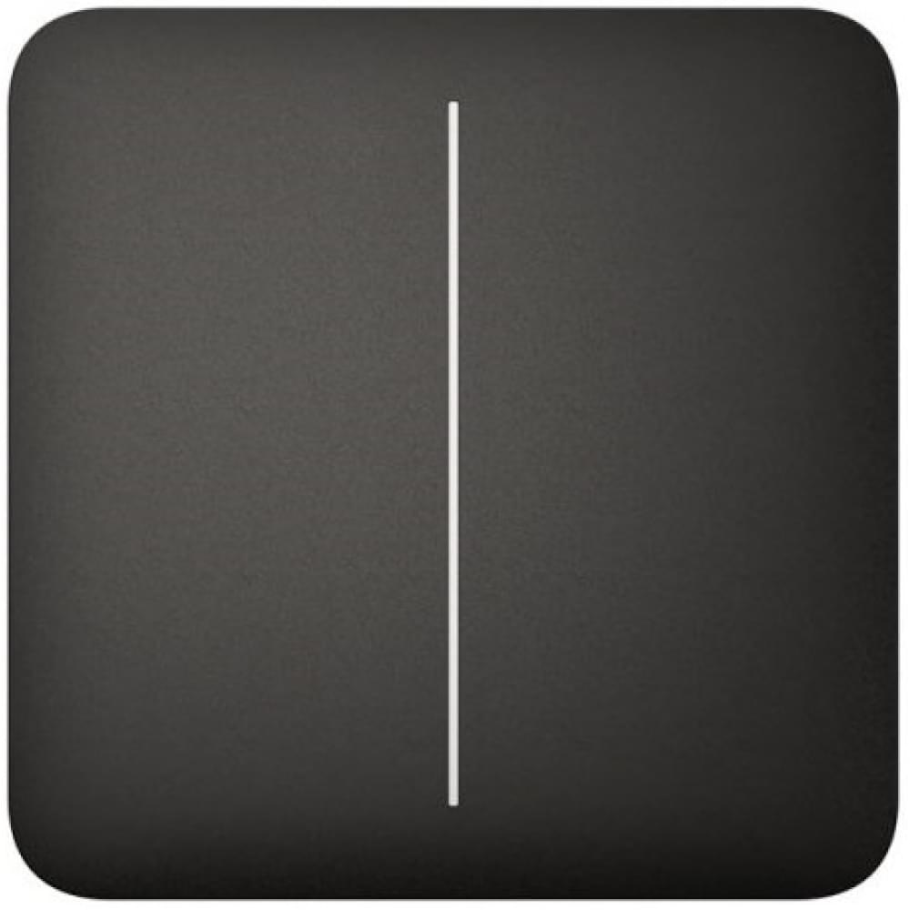 Панель вимикача світла Ajax SoloButton 2-gang for LightSwitch Jeweler Black