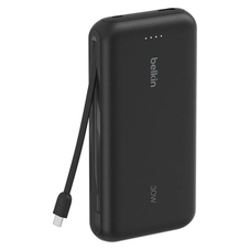 Belkin 20000мА·год, 30Вт, з інтегрованим кабелем USB-C, чорний