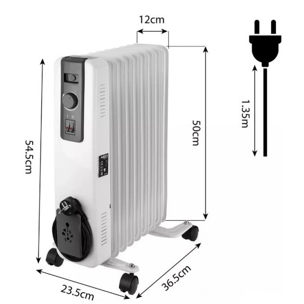 Масляный радиатор Neo Tools 2 кВт (90-152)