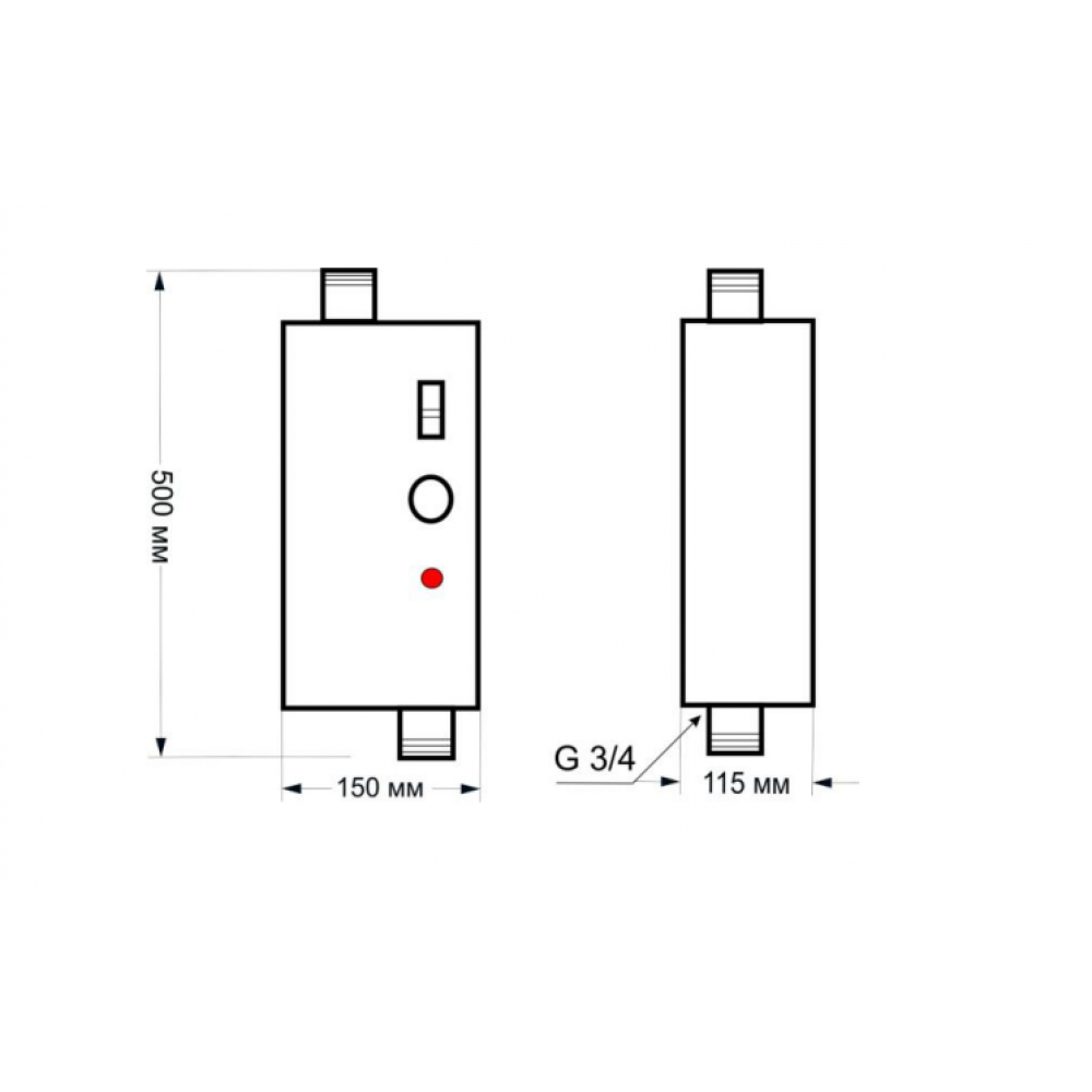 Котел электрический Neon WCE 2 кВт 220В капиллярний термостат, силовой автомат (E12351)