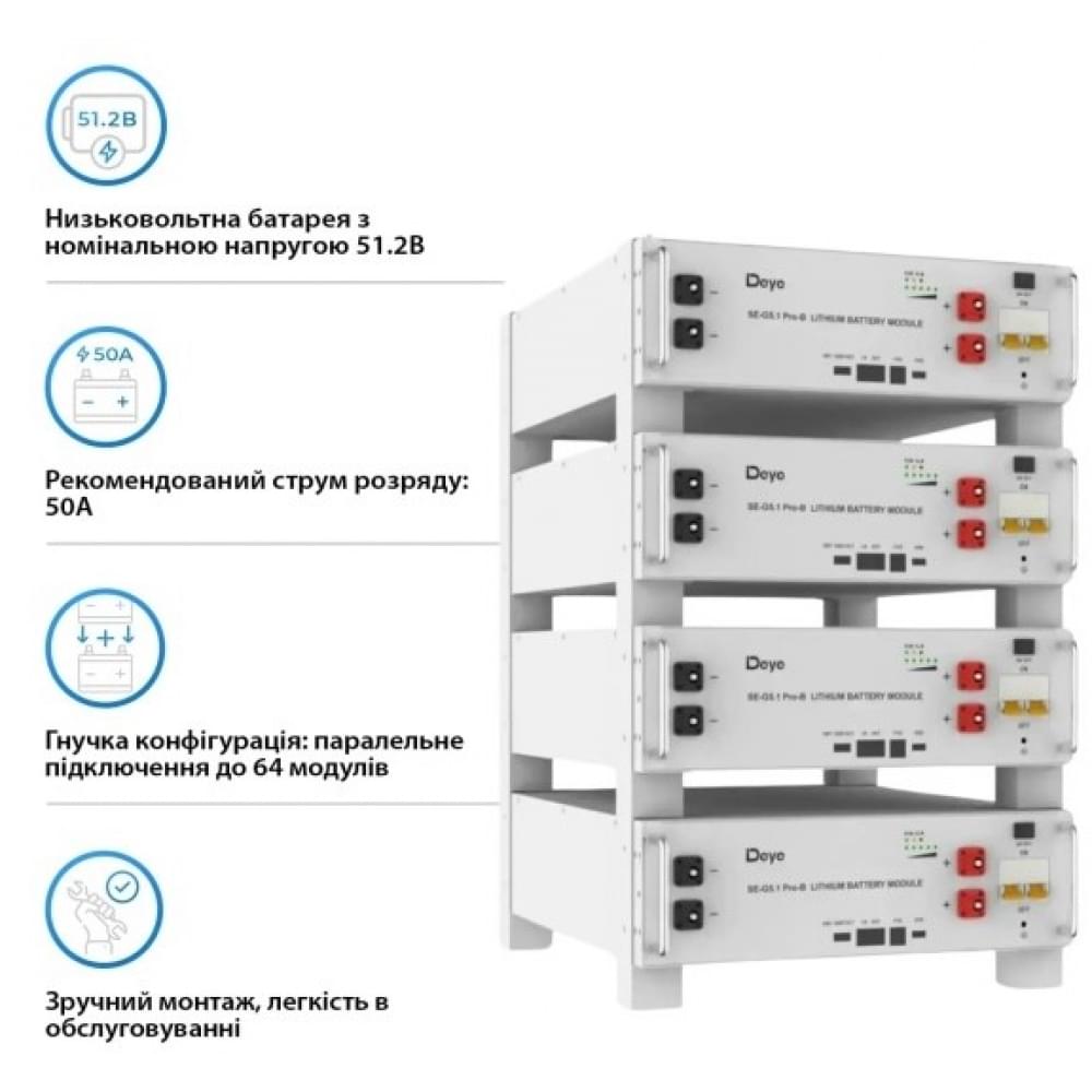 Акумулятор Deye SE-G5.1Pro-B LiFePO4 51,2V 100Ah (SE-G5.1Pro-B)