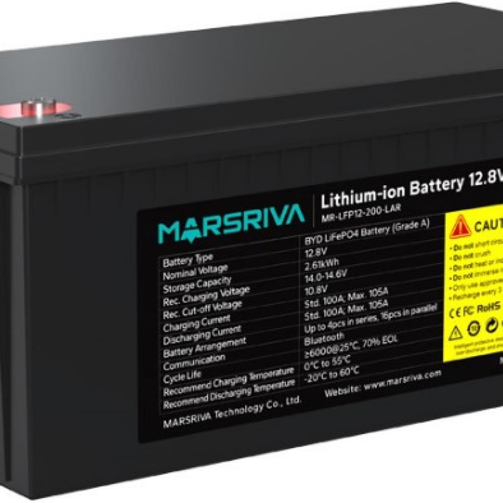 Акумулятор Marsriva LiFePO4 12.8V 200Ah MR-LFP12-200-LAR