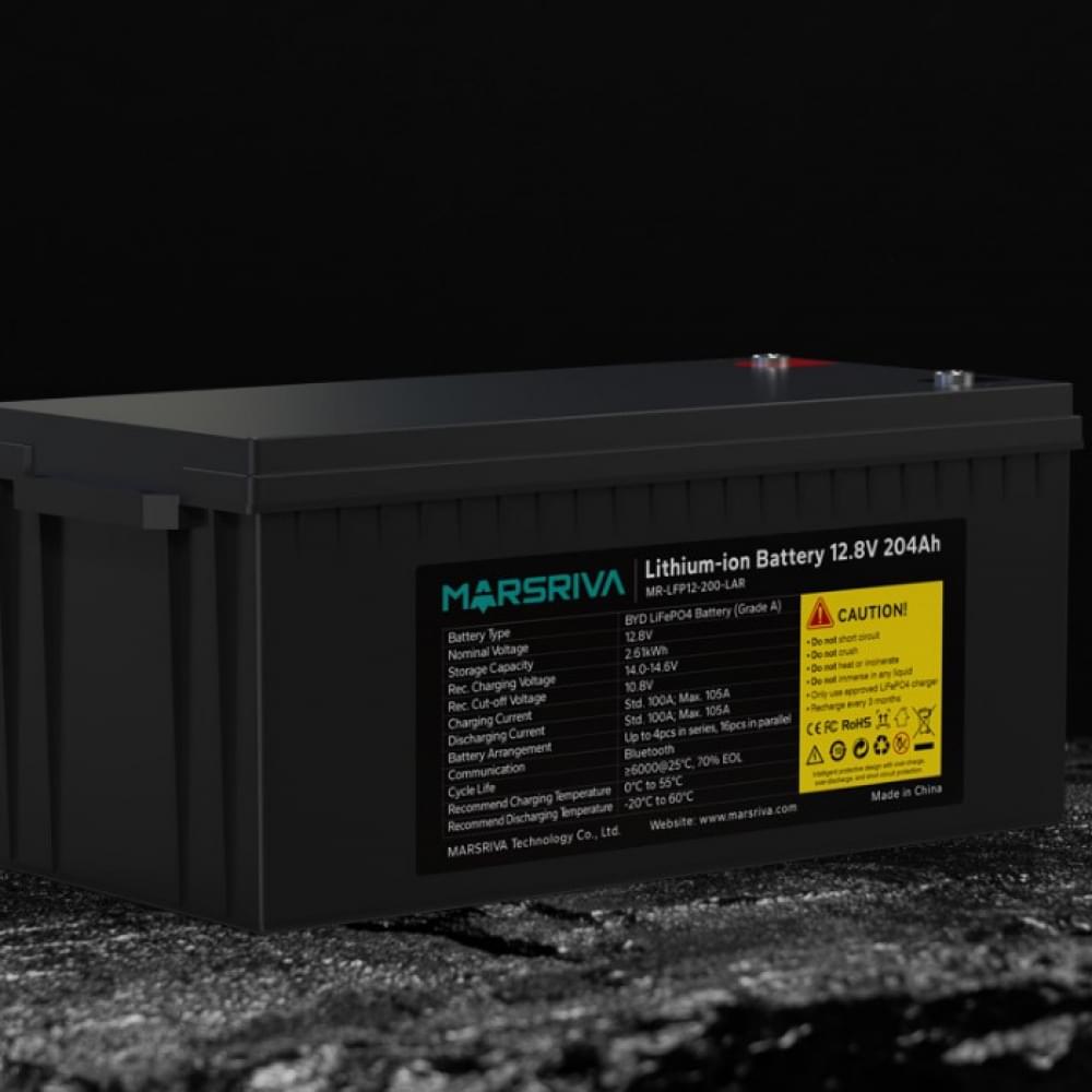 Акумулятор Marsriva LiFePO4 12.8V 200Ah MR-LFP12-200-LAR